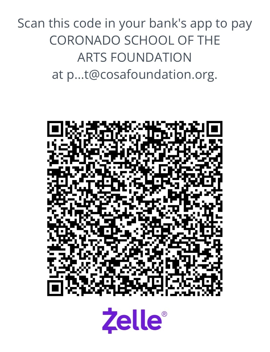 Zelle QR code for Coronado School of the Arts Foundation donations
